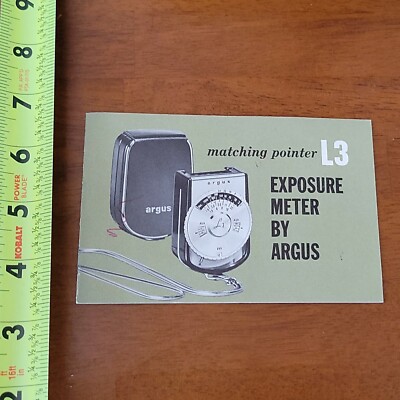 MATCHING POINTER L3 ARGUS EXPOSURE METER MANUAL OLD VINTAGE #3