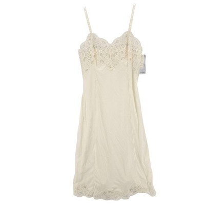 NWT WONDERMAID Slip Lace Trim Satinique VINTAGE Made in USA Vanilla Size 34