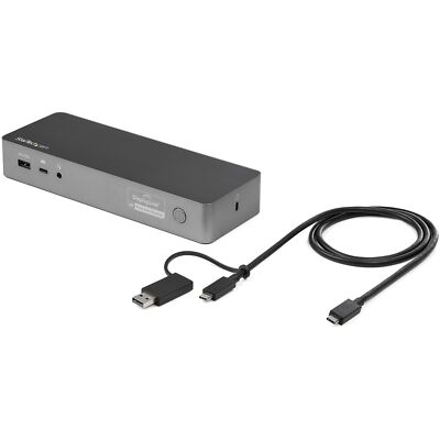 StarTech.com Universal Laptop Docking Station Hybrid USB-C/USB-A Dock Dual 4K DP