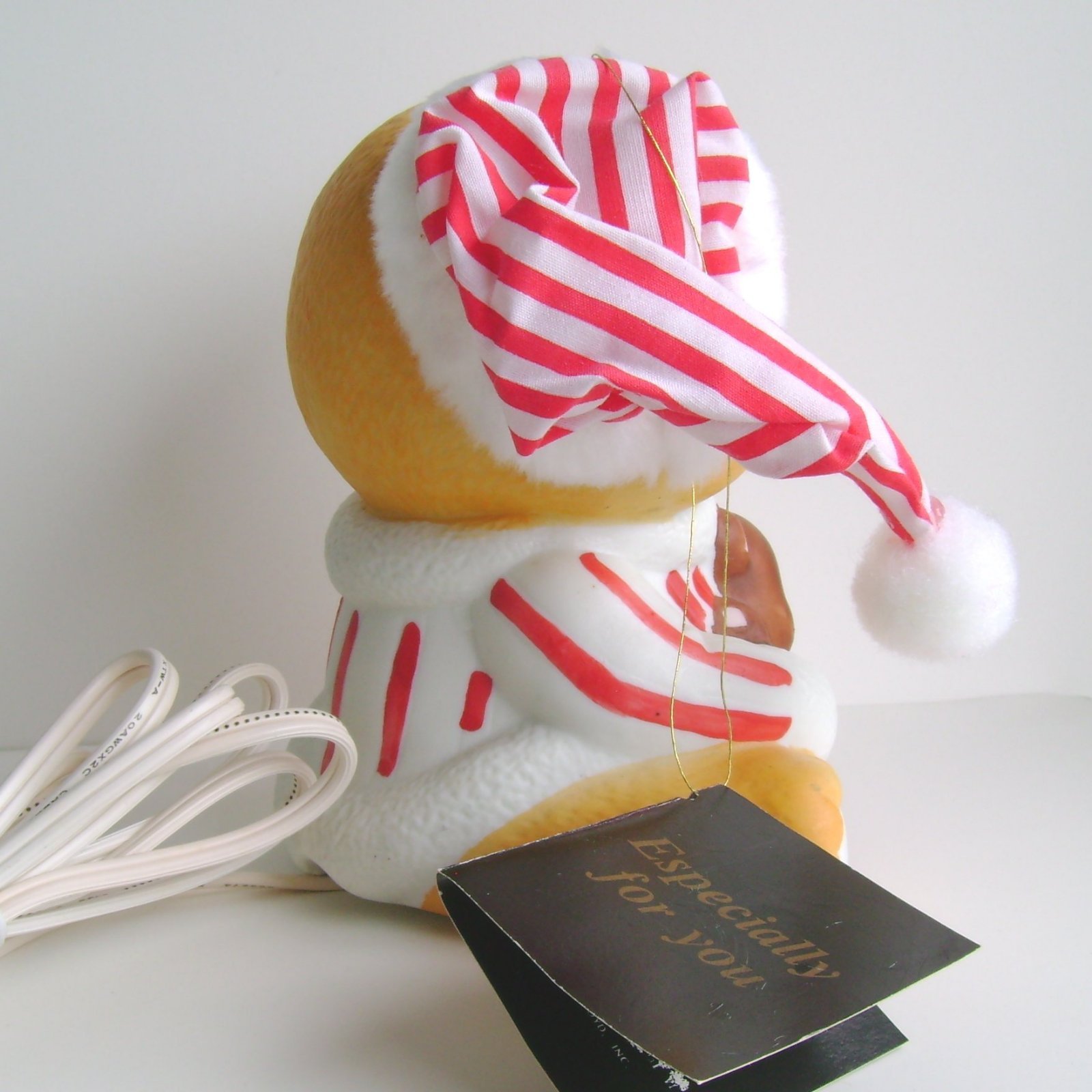 Vintage Christmas Around the World Teddy Nite Light Ceramic Roll Switch