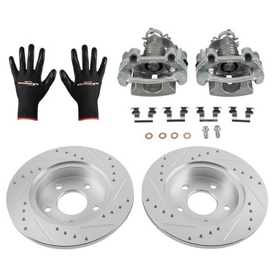 Rear Drilled Slotted Brake Rotors Calipers for Chevrolet HHR 2008-2010 18-B4892