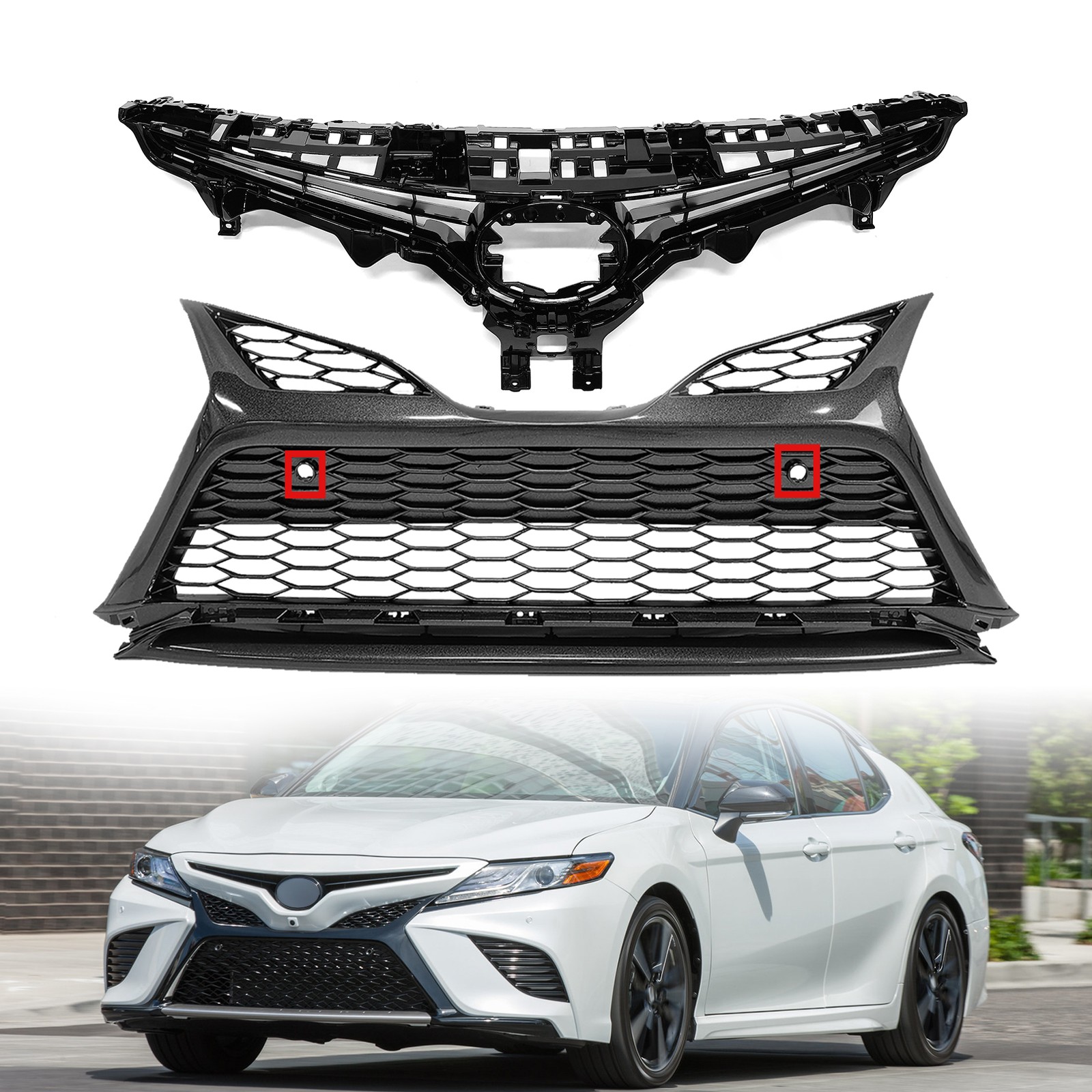 かりぱり For 2021 2022 Toyota Camry SE XSE Front Lower Bumper Grille