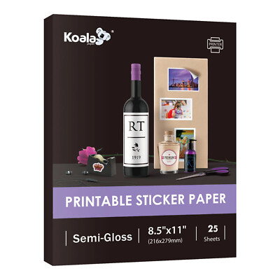 Lot Koala Semi-Gloss Sticker Paper for Inkjet Laser Printer White Photo Sticker
