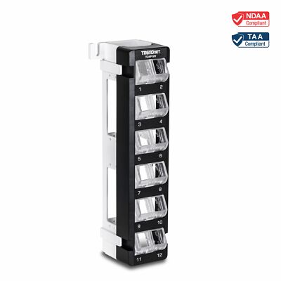 TRENDnet TC-KP12V, 12-Port Blank Angled Wall Mount Keystone Patch Panel