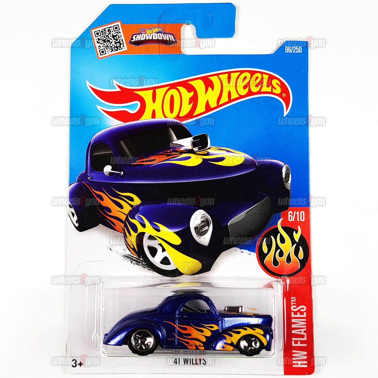 2016 Hot Wheels 41 WILLYS #96 blue - HW Flames 6/10 - 1:64