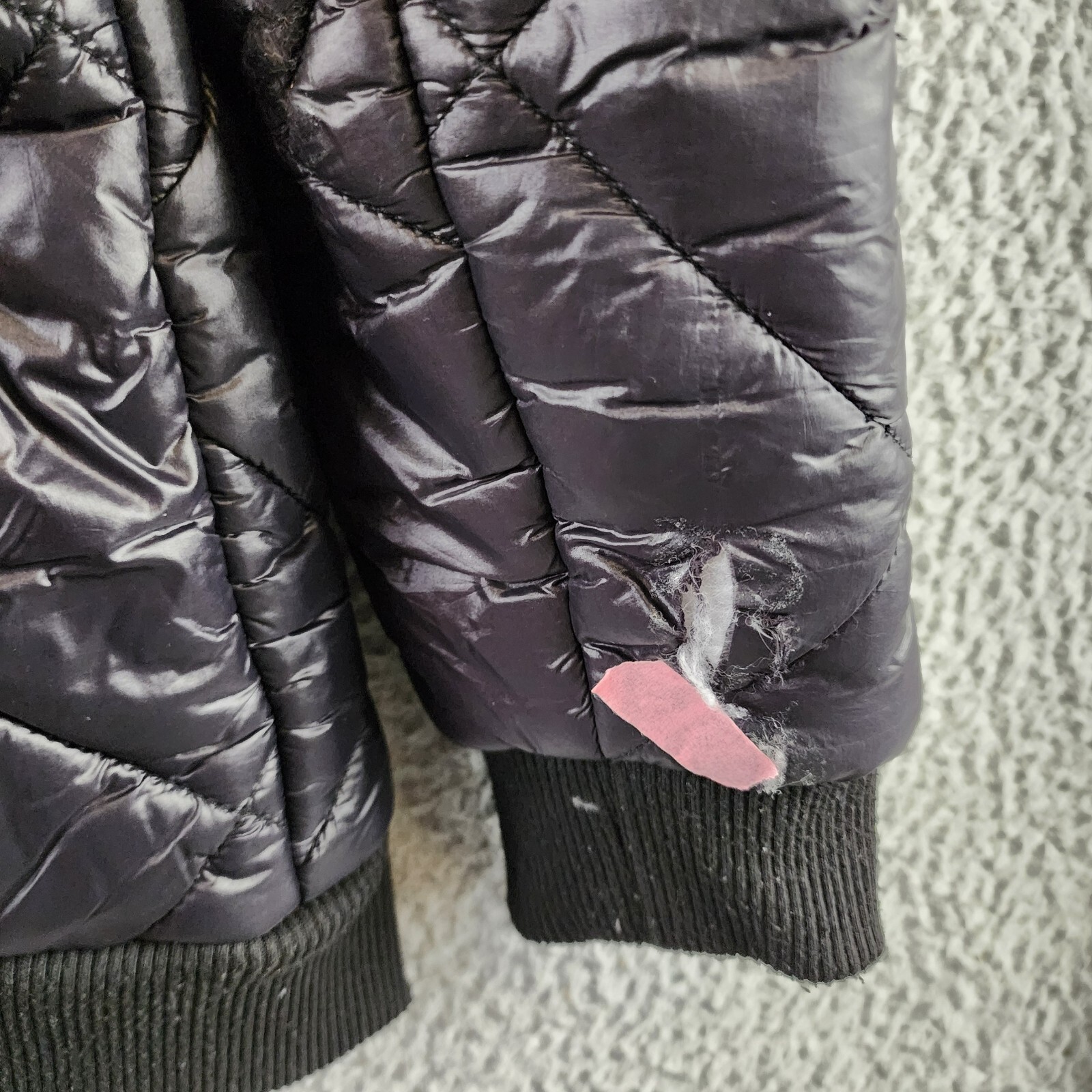 Rails Shay Diamond Quilted Jacket Womens XS Black Faux Shearling Collar Full Zip - Picture 16 of 17