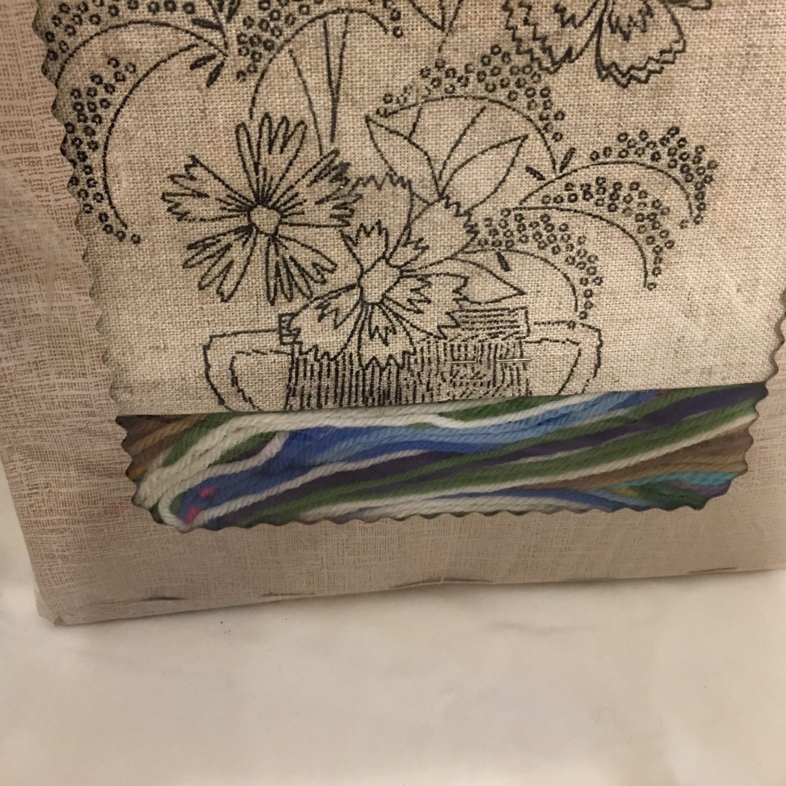 Vintage Family Circle Crewel Embroidery Kit - Flower Jug- Complete  A6-11