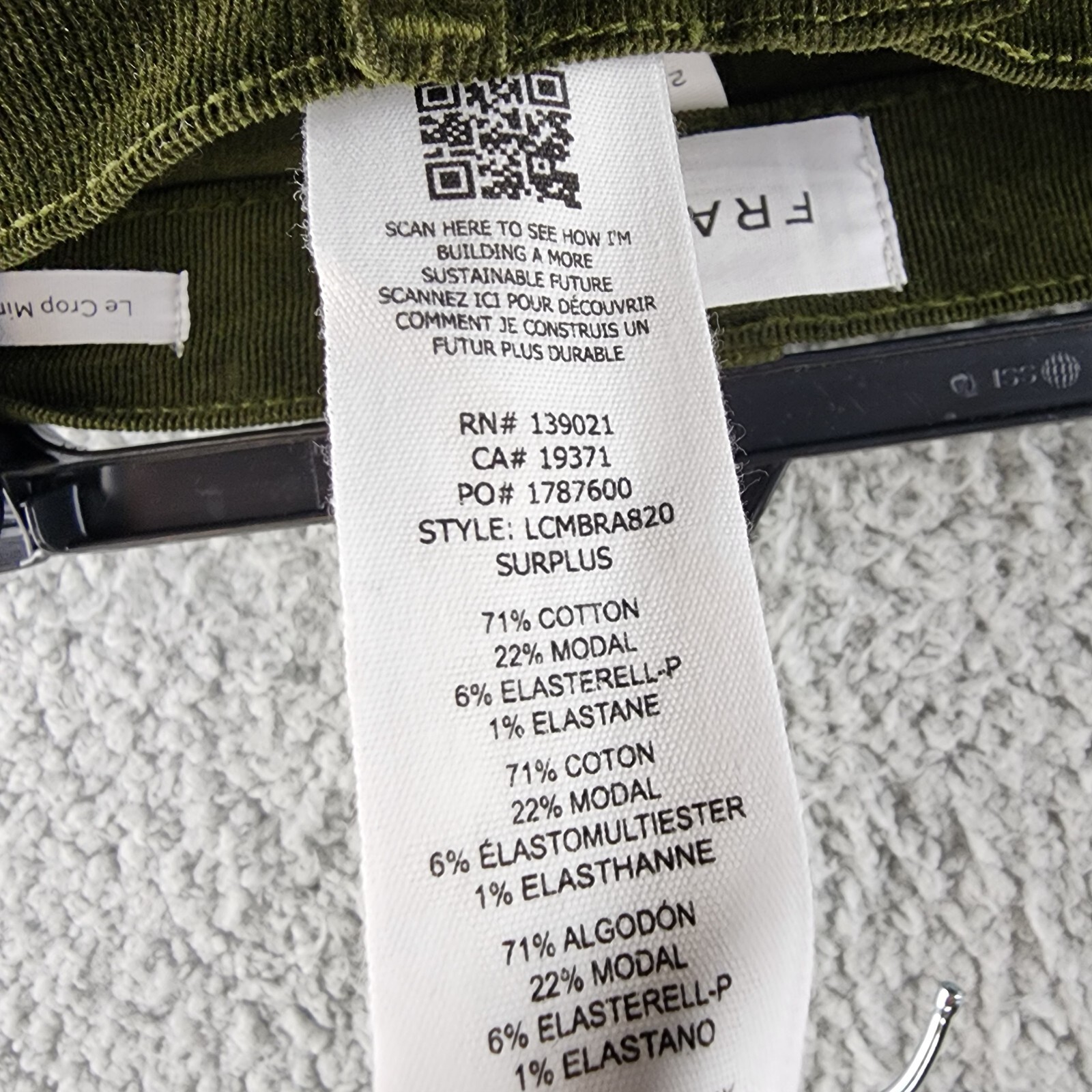 Frame Le Crop Mini Bootcut Jeans Women's 23 Surplus Mid Rise Belt Loops 5 Pocket - Picture 12 of 16