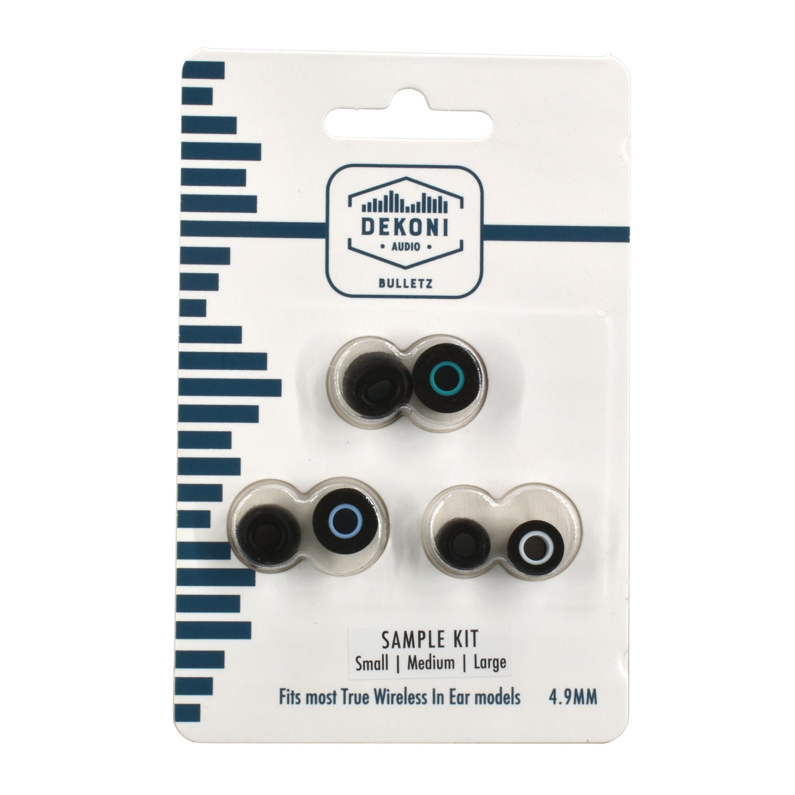 DEKONI AUDIO Bulletz | Memory Foam Ear Tips | True Wireless | 3 Pairs | S, M & L