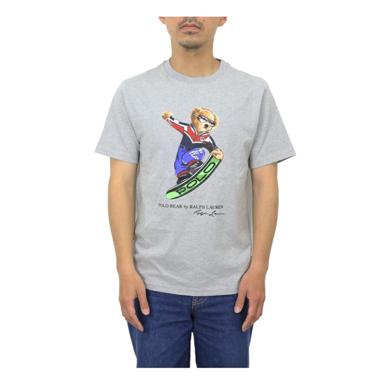 Футболка Polo Ralph Lauren для мальчиков с принтом медведя Поло с коротким рукавом - Светло-серый -