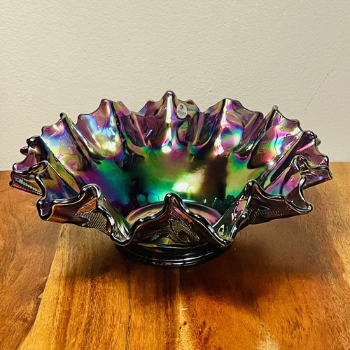 カーニバルガラス　CARNIVALGLASS フェントン FENTON USA Fenton Lime Green Opal Dancing Ladies Carnival Glass 6