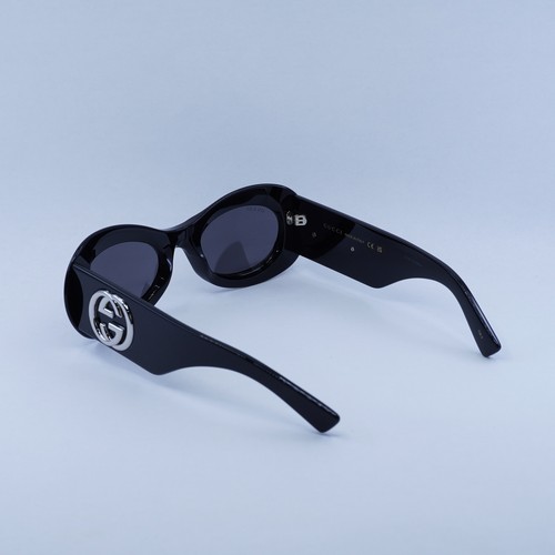 Pre-owned Gucci Gg1696s 001 Black/grey 51-20-140 Sunglasses Authentic In Gray