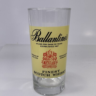 Vintage 1960 s Ballantine s Fine Scotch Whiskey Of Scotland Highball Glass