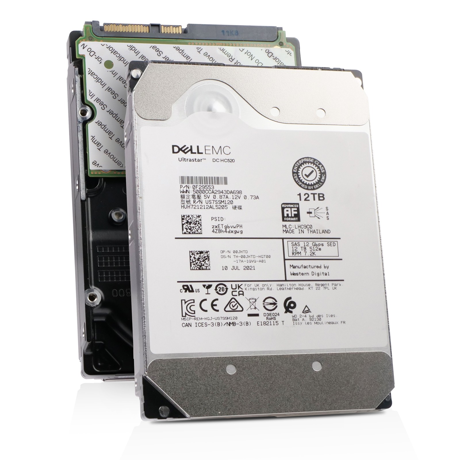 Dell/WD DC HC520 12TB HUH721212AL5205 0F29553 7.2K RPM SAS 12Gb/s 512e 3.5