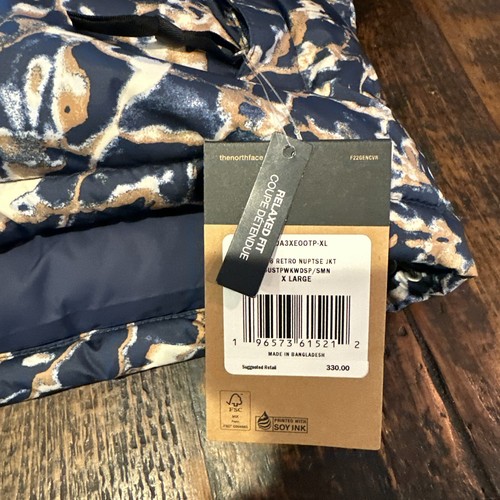 Pre-owned The North Face W 96 Retro Nuptse Jacket Navy Blue Multi Xl