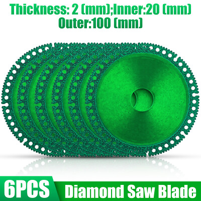 6PCS Composite Diamond Cutting Wheel Disc Saw Blade Cutter Porcelain Tile Turbo