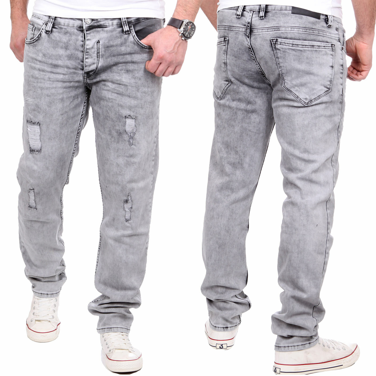 Reslad Jeans Hosen Herren Slim Fit Jeanshose Männer Hose Stretch Basic Denim