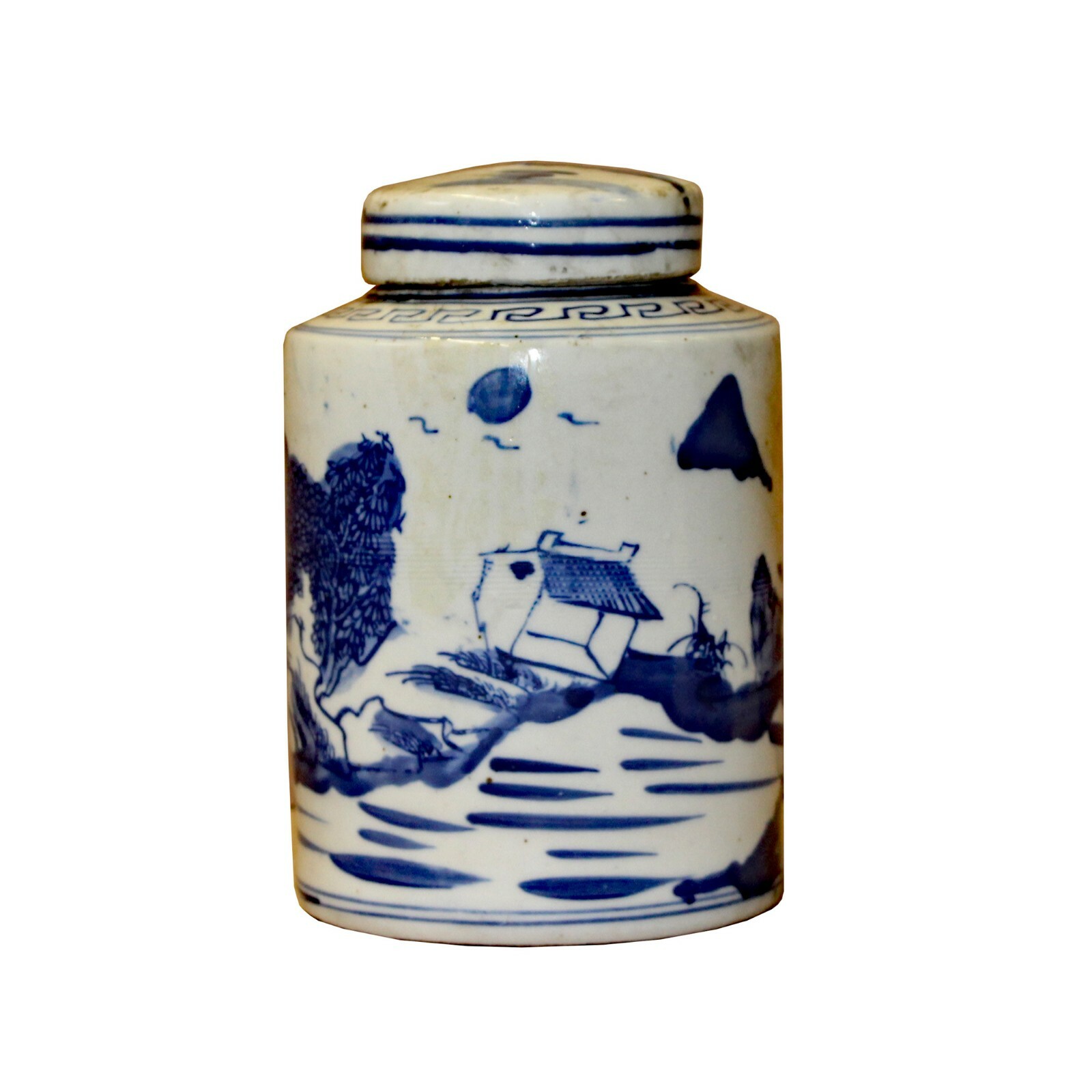 Chinese Blue White Ceramic Oriental Scenery Graphic Container Urn Jar ws838S Chinese Blue White Ceramic Oriental Scenery Graphic Container Urn Jar ws838S
