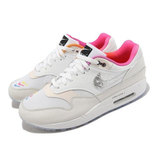 

Мужские повседневные кроссовки Nike Air Max 1 Unlock Your Space White Pink FN0608-101, Белый, Air Max 1