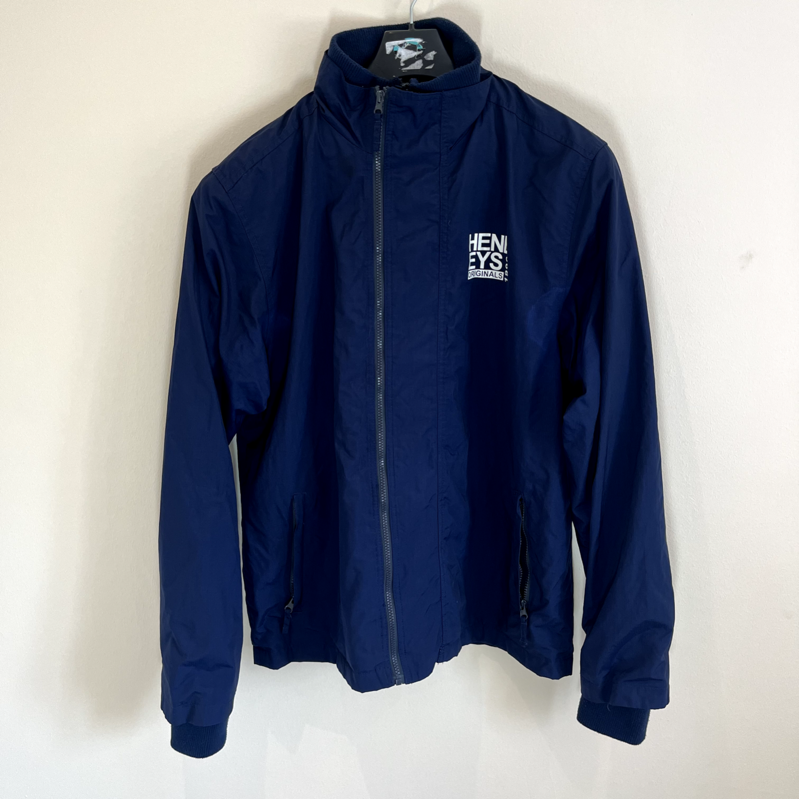 HENLEYS Blue WINDBREAKER 2 Zip JACKET Lightweight Smart