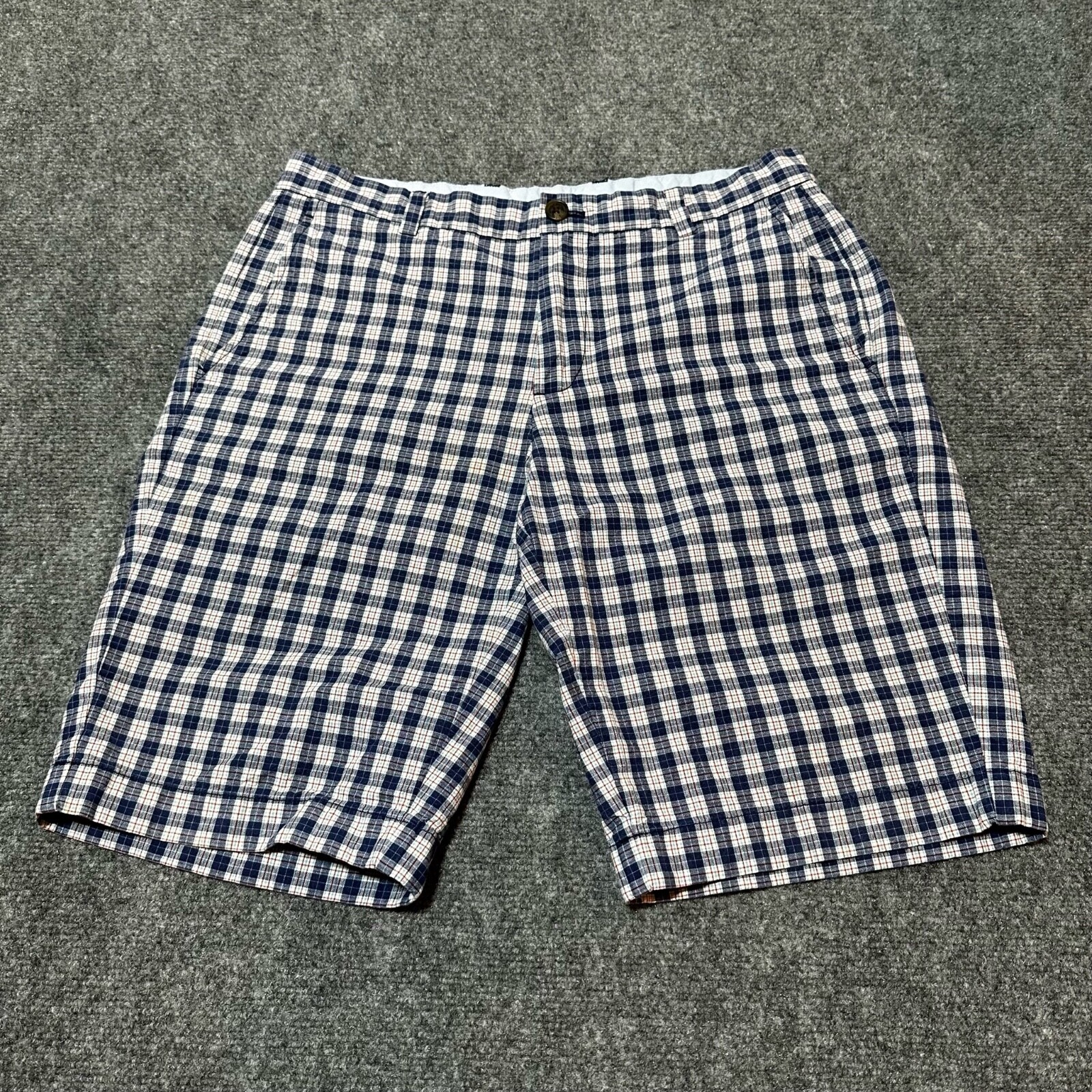 Brooks Brothers 346 Shorts Mens 32 Blue Plaid Chino Cotton Brooks Brothers 346 Shorts Mens 32 Blue Plaid Chino Cotton