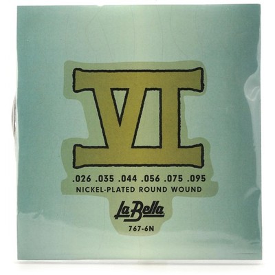 La Bella 767-6N Nickel Roundwound Fender Bass VI Strings, .026-.095