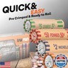 Coin Wrappers 128 PCS Assorted Preformed Coin Rolls Wrappers for Quarters, Pennies, Nickels and Dimes, Convenient Storage Paper Coin Tubes, Coin Wrappers for All Coins for Bank and Office