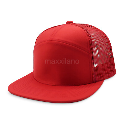 Snapback Hat Cotton Mesh Solid Flat Bill Casual Style Baseball Cap Trucker Visor