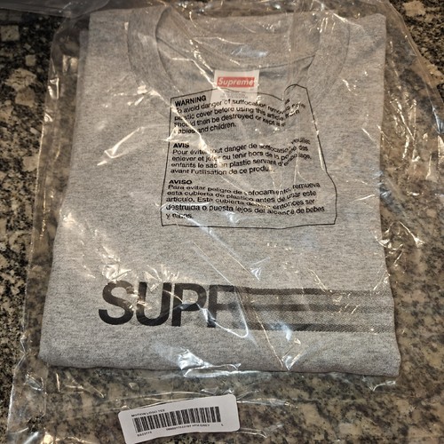 Supreme Motion Logo Tee Heather Grey Large (SS23) IN HAND – ASA