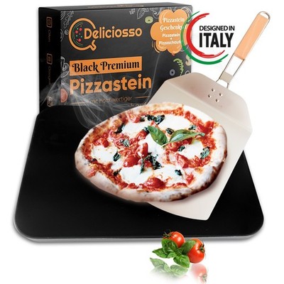 Deliciosso® Schwarzer Pizzastein für Backofen & Gasgrill *NEU&OVP*