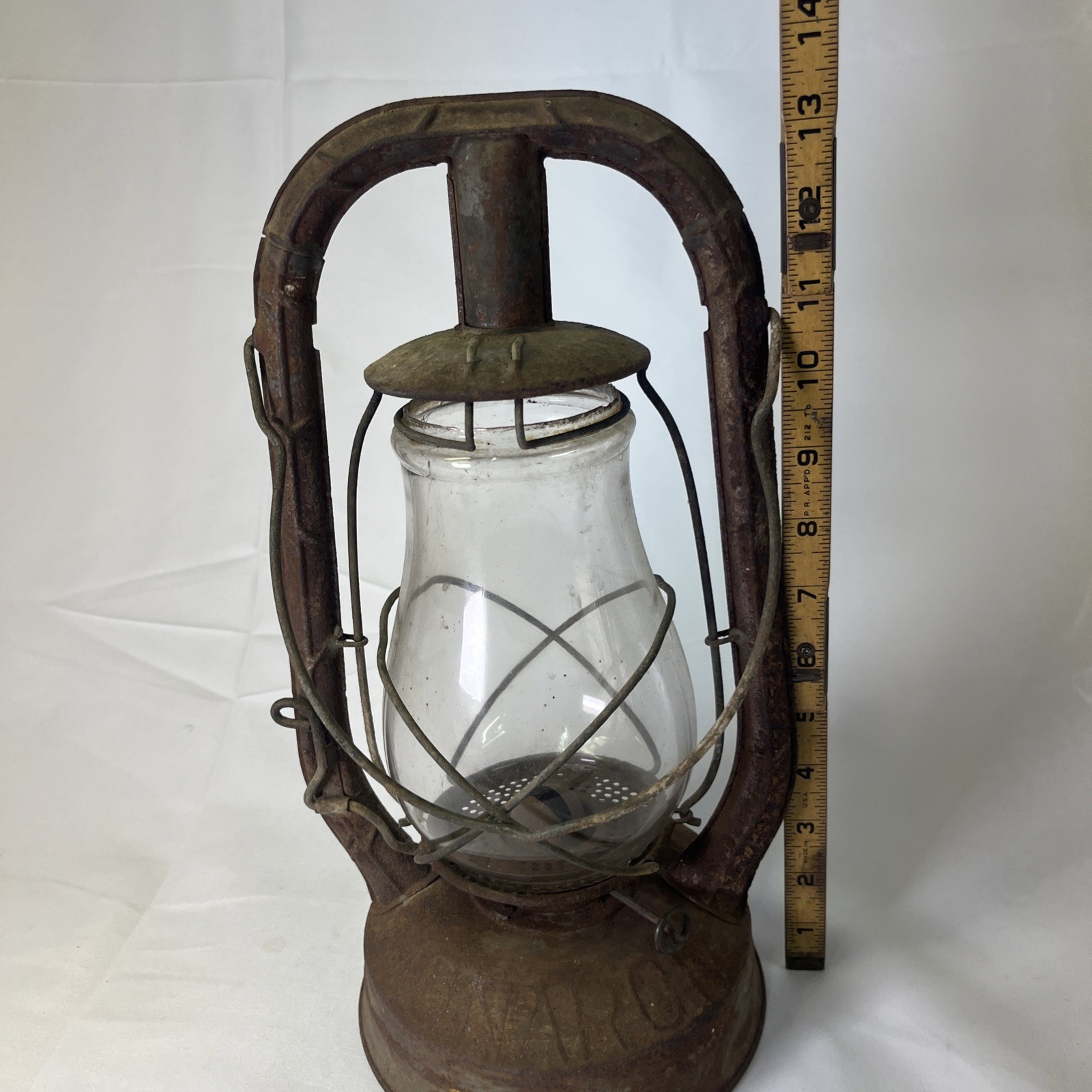 Antique or Vintage Dietz NY Monarch USA 13" Approx Kerosene Oil Lantern Rustic
