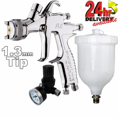 DeVilbiss FLG-G5 1.3mm Paint Spray Gun with Air Pressure Regulator
