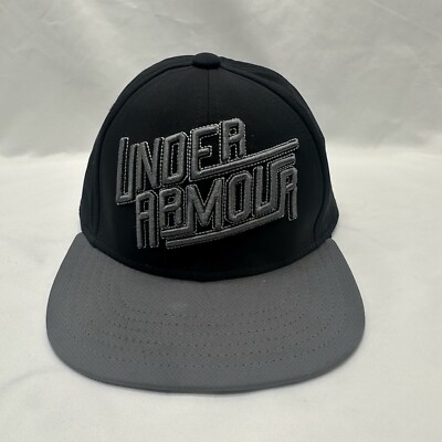 Under Amour Hat Cap Youth Small Medium Black Gray Spellout Boys