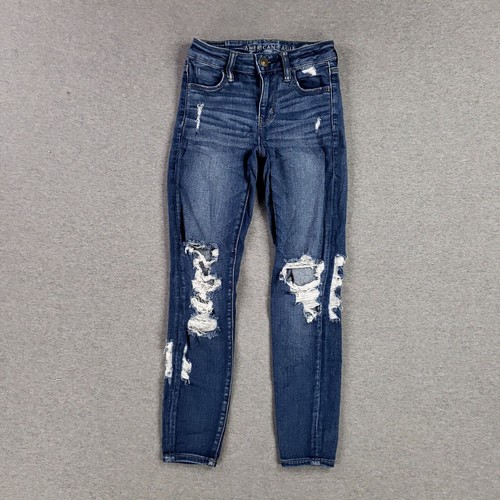 American Eagle Sz 0 Short Jegging Next Level Stretch Distressed Wash