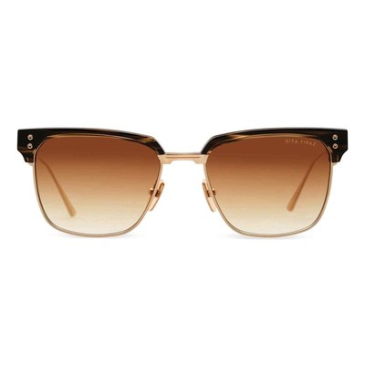 Pre-owned Dita Firaz Dts431-a-03 Gold Olive Swirl Brown Gradient Sunglasses Authentic