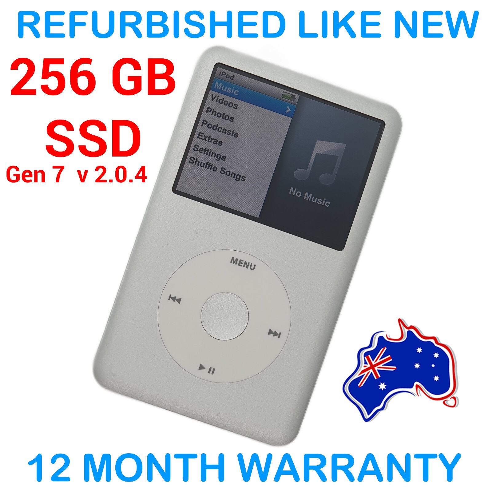 Apple IPOD CLASSIC - 7th Gen - Silver - 256GB SSD - LIKE NEW Apple IPOD CLASSIC - 7th Gen - Silver - 256GB SSD - LIKE NEW