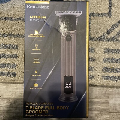 Brookstone Metallic Cordless T-blade Full Body Groomer Multifunctional Shaver