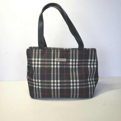 BURBERRY BLUE LABEL Tote Handbag Purse Bag Canvas Leather Medium