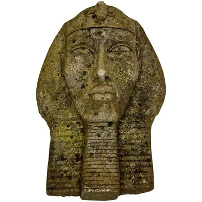 After The Ancient Egyptian Pharoah Ramesses II Head Face Garden Decor Sculpture