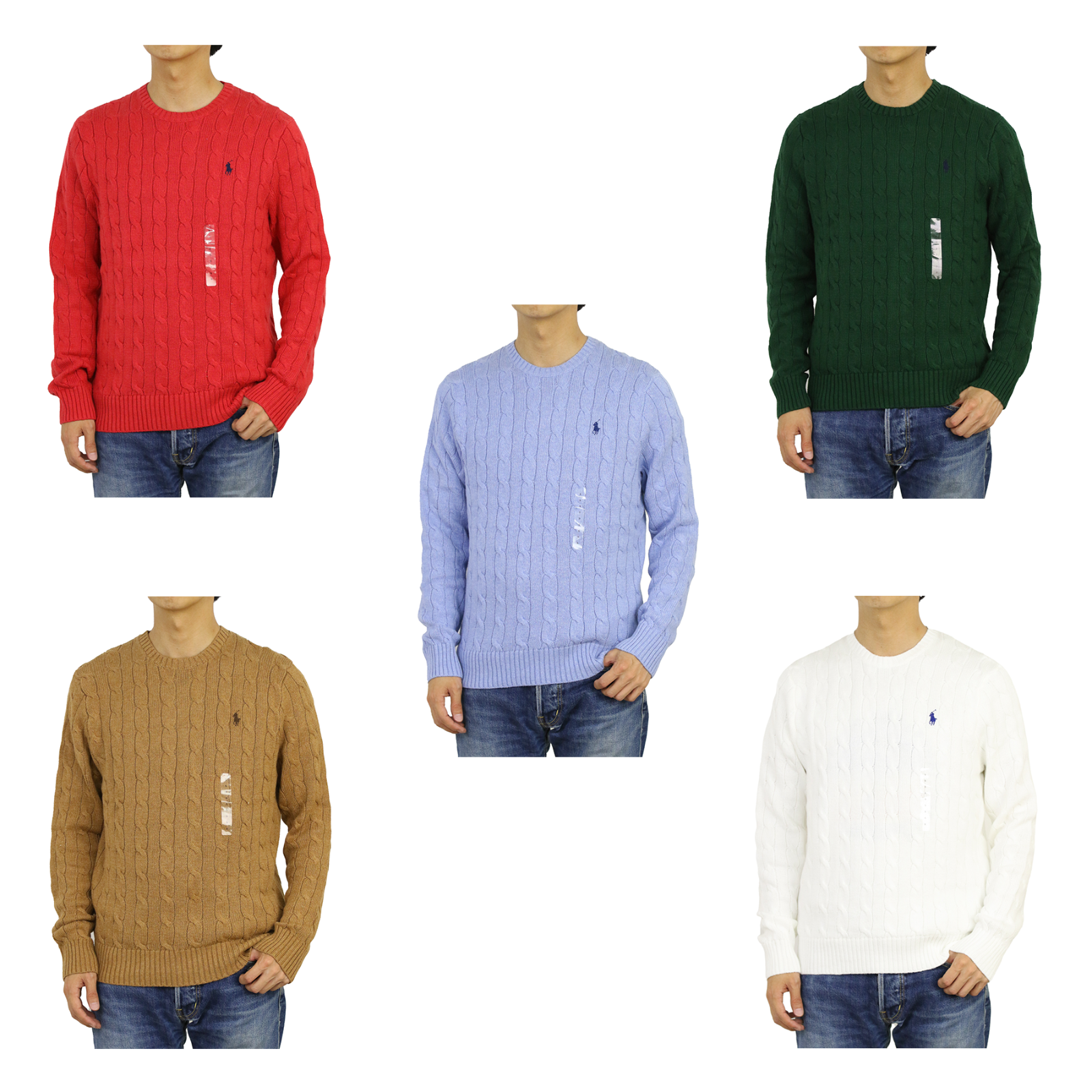 

Polo Ralph Lauren Хлопковый вязаный свитер с круглым вырезом - 5 цветов -
