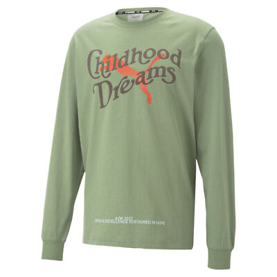 

Баскетбольная футболка с длинными рукавами PUMA для мужчин Childhood Dreams, Green - dusty green, Basketball