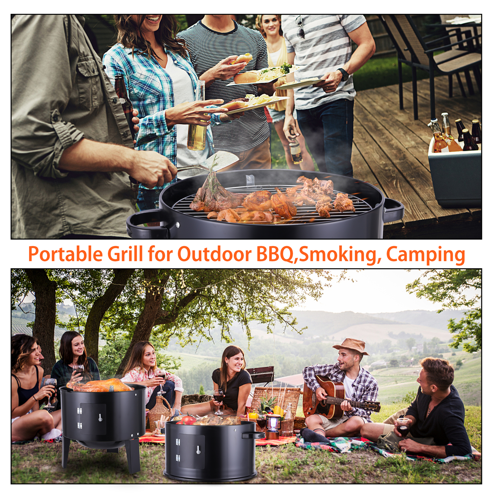 M19A1 Tragbarer Grill Aus Edelstahl - Kompakt Für Camping, Passt In Munitionskiste, Mit 3 Rosten