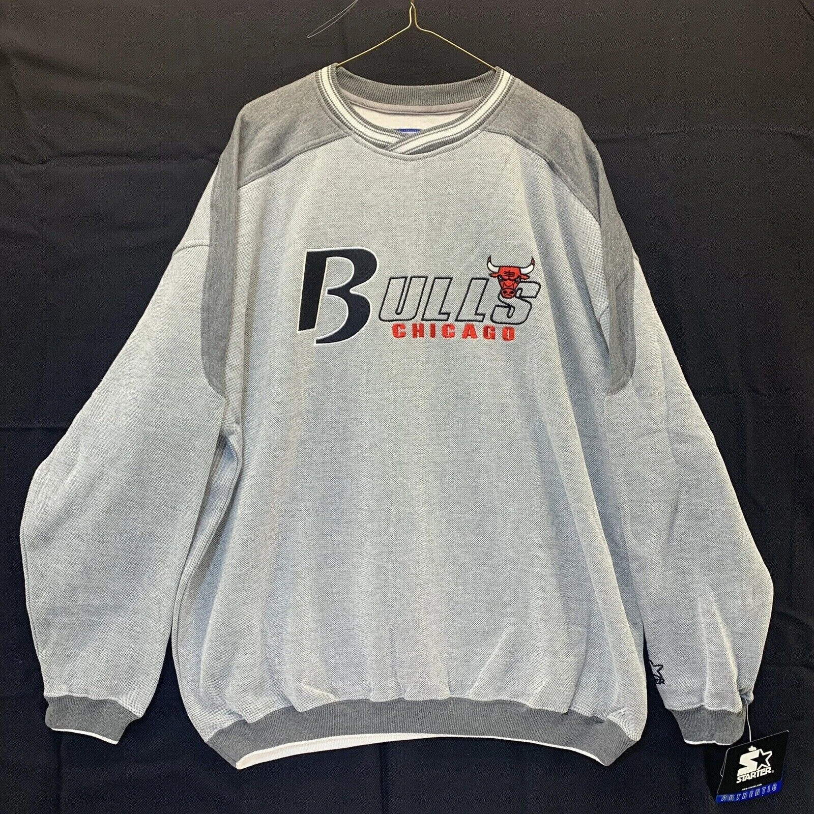 ウェア STARTER 90's Bulls sweat Vintage 90s Starter Chicago Bulls Jacket Pullover Kangaroo
