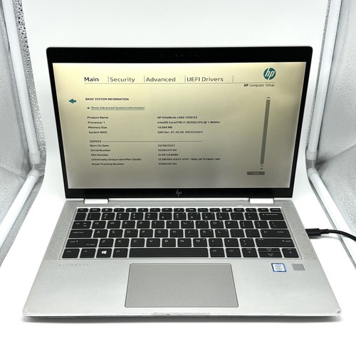 HP Elitebook x360 1030 G3 | Core i7-8550U 1.80GHz | 16GB RAM