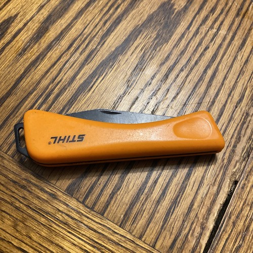 STIHL CHAINSAW FOLDING INOX SOLINGEN GERMANY KNIFE NEON ORANGE