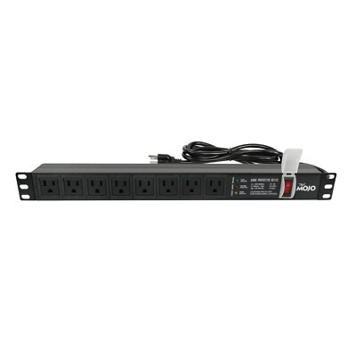 Tecmojo 1U Rack-Mount 8-Outlet Power Strip PDU,Surge Protection,Aluminum profile