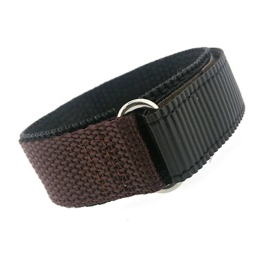 Hook Loop Watch Band Straps Nylon Sports Waterproof Black Navy Green Brn 16-22m