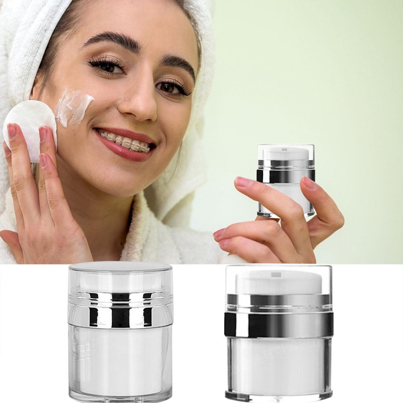 Airless Pump Jar Moisturizer Vacuum Bottle Refillable Travel Size Airless Pump