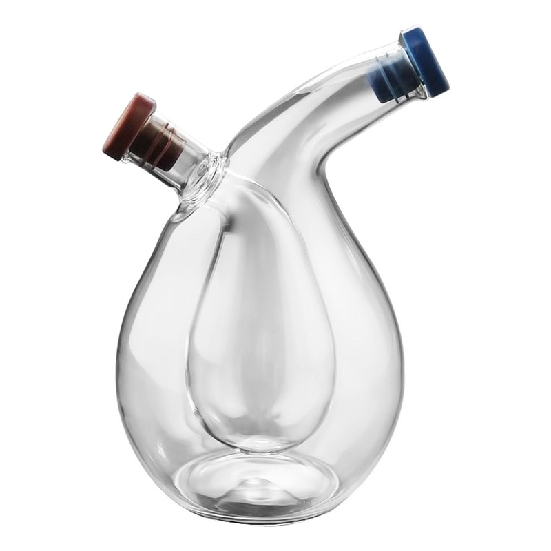 And Vinegar Dispenser Set, 2-in-1 Double Layer Glass Olive Oil Bottle