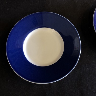 Mikasa Ultima+ Indigo Track Saucers White w/ Blue Bands HK 240 D1
